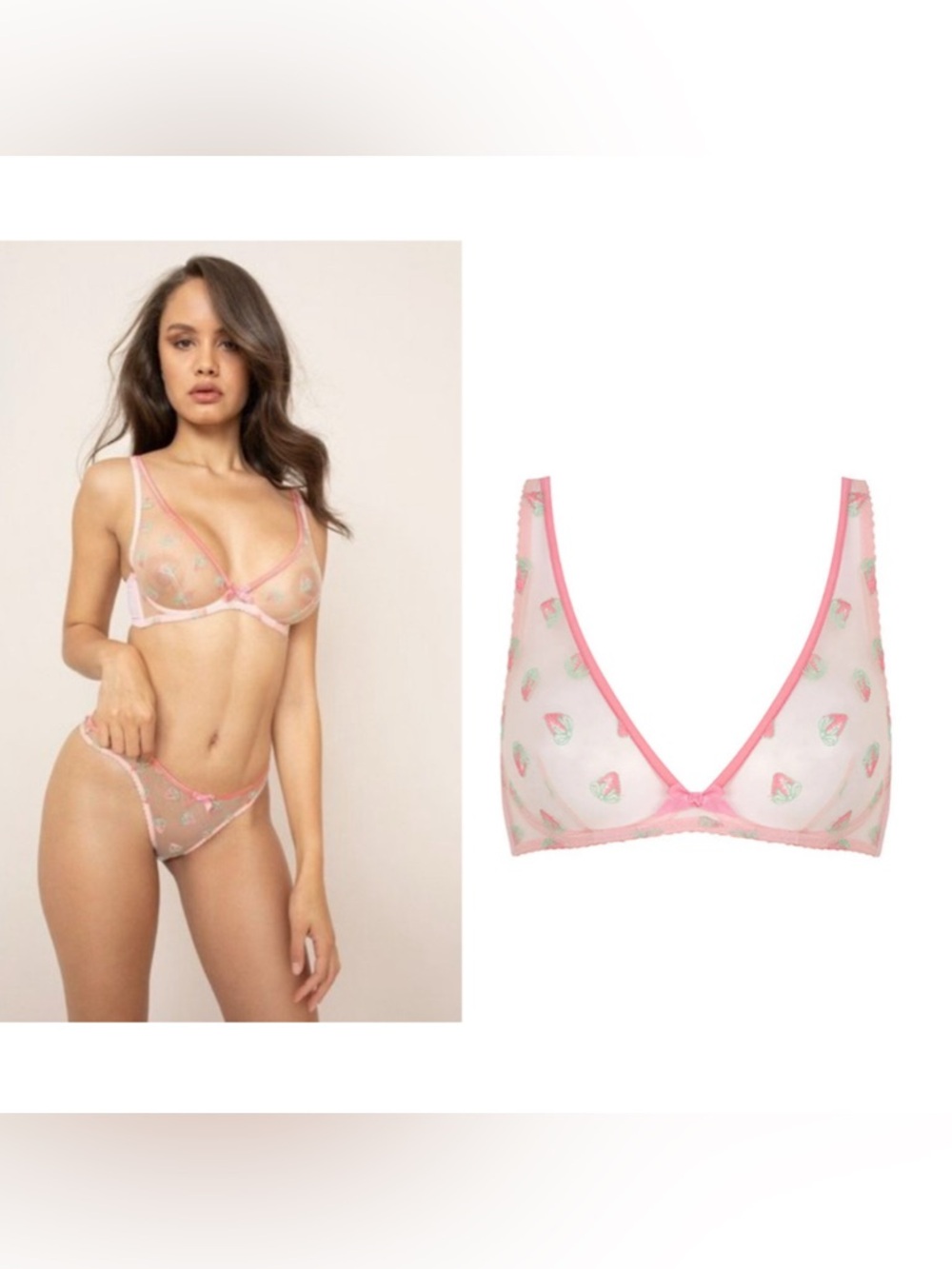 Agent Provocateur Fraise Full Cup Underwired Bra Strawberries Great Condition